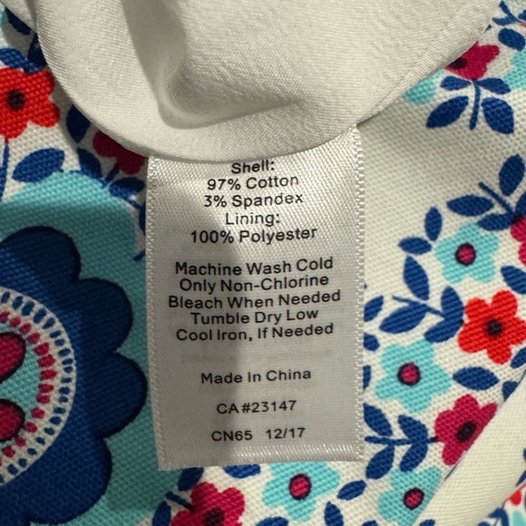 Talbots Geo-Daises Stretch Cotton Canvas Skirt Size 2 New with tags - Picture 7 of 8